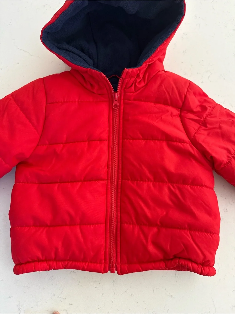 Kids Red hooded puffer jacket